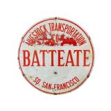 Porcelain Livestock Transportation Co Sign