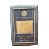 Wolff Quality Plumbing Self Framed Metal Sign