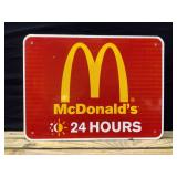 McDonaldï¿½s 24 Hours Metal Sign