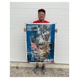 Navy Double Sided Metal Sign