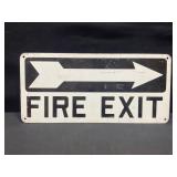 Fire Exit Arrow Metal Sign