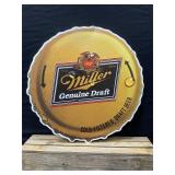 Miller Bottle Cap Metal Sign