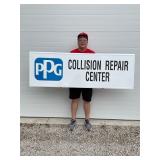PPG Collision Repair Center Embossed Metal Sign