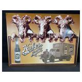 Huber Bock Embossed Metal Sign