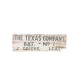 The Texas Company Painted Wood Sign