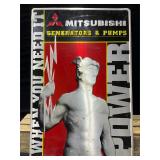 Mitsubishi Embossed Metal Sign