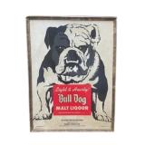 Bull Dog Malt Liqour Framed Advertising Poster