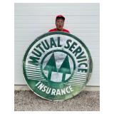 Mutual Service Insurance Double Sided Metal Sign