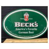 Beckï¿½s Beer Embossed Metal Sign