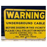 Warning Underground Caleb Metal Sign