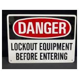 Danger Lockout Equipment Metal Sign