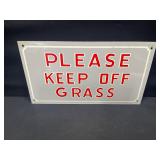 Please Keep Off Grass Metal Sign