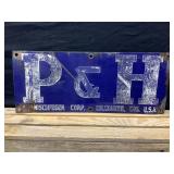 P&H Porcelain Sign