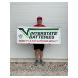 Interstate Batteries Embossed Metal Sign
