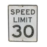 Speed Limit 30 Glass Reflector Metal Sign