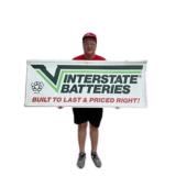 Interstate Batteries Embossed Metal Sign