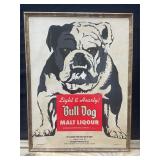 Bull Dog Malt Liqour Framed Advertising Poster