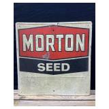 Morton Seed Embossed Metal Sign
