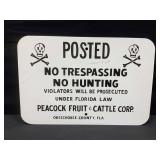 No Trespassing No Hunting Metal Sign