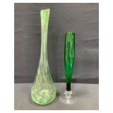 Green Glass Vases