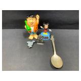 Woody Woodpecker Spoon, Mickey Mouse, Flintstones