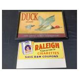 Raleigh Cigarette Advertising & Duck Brand Lemons