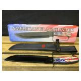 American Flag Hunter Knife & Sheath