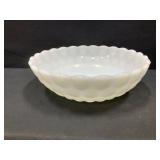 White Milk Glass Bubble Pattern Bowl