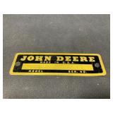 John Deere Metal Badge