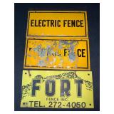 Electric Fence & Fort Electric Fence Signs