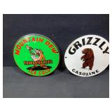 Mountain Dew & Grizzly Gas Signs