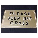 Keep off Grass Metal Sign