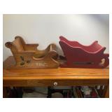 Wooden Sleds Lot of 2