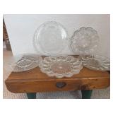 Glass Lot of Deviled Eggs Plate & Platters