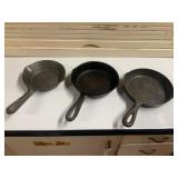 Cast Iron Skillets Lot of 3