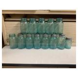 Ball Mason Jars Blue some w/ Zinc Lids