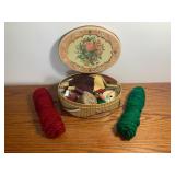 Vintage Sewing Basket with Supplies