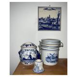 Delft Windmill Dutch bell Crock Wall Hanging