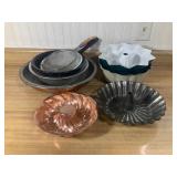 Kitchen Lot of Strainers & Cake Pans