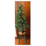 Christmas Tree and Wooden Stool