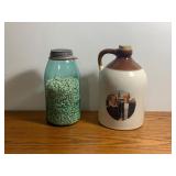 Stoneware Jug & Mason Jar with Beans