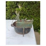 Cast Iron Pot And Cast Iron Yard Sign
