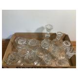 Glass Candle Stick Holders Lot
