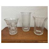 Glass Vases Lot of 3