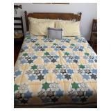 Full Size Bed w/ Wooden Headboard & Bedding