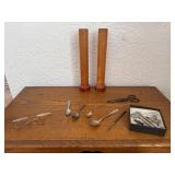 Antique Glasses, Spools, Spoons, & More