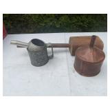 Copper Funnel Oil Can Wooden Mallet