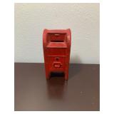 Red Mail Box Cast Iron Coin Bank