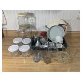 Large Kitchen Lot Jars, Cups, Utensil, & More