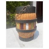 Wagon Wheel Hub Swag Lamp with Swag Glass Inserts
